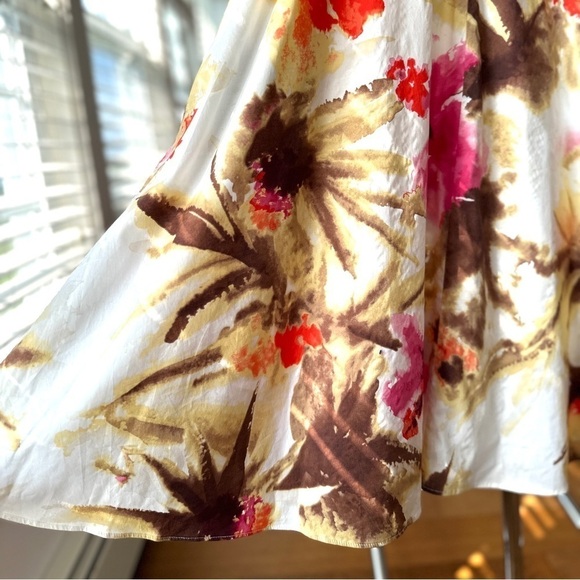 Talbots fit  & flare dress, sleeveless, scoop neck, stretch cotton, floral - Picture 3 of 16